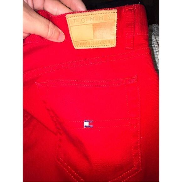 Vintage Y2K Tommy Hilfiger red denim pants size 8 - Picture 3 of 4